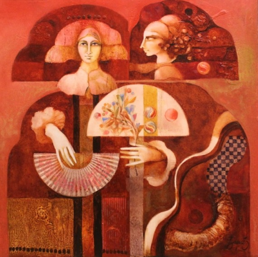 FIGURES SOBRE FONS VERMELL