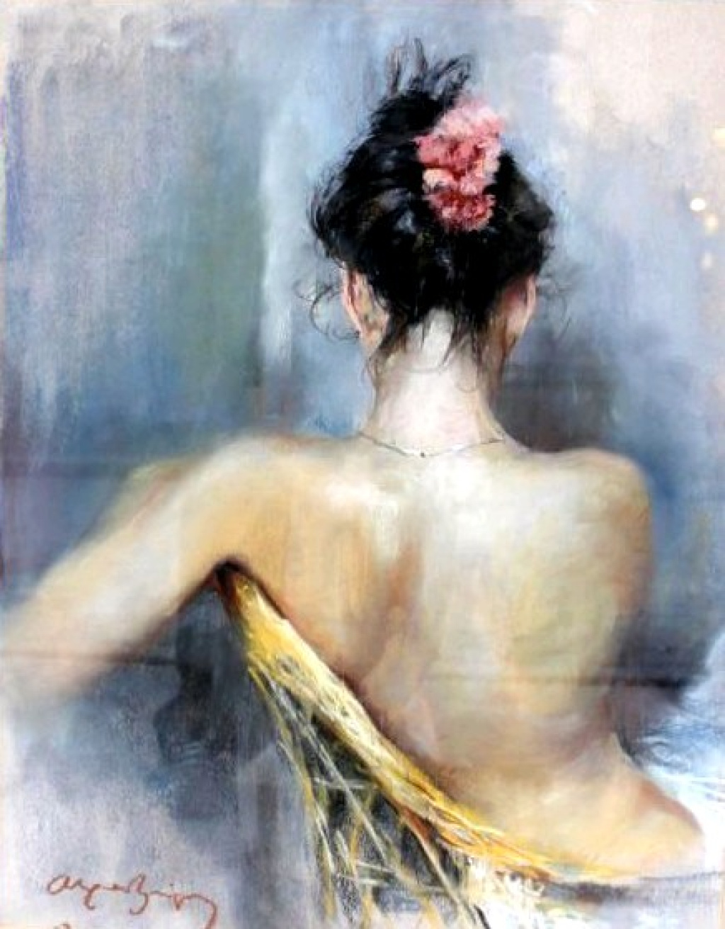 Nape and red carnation