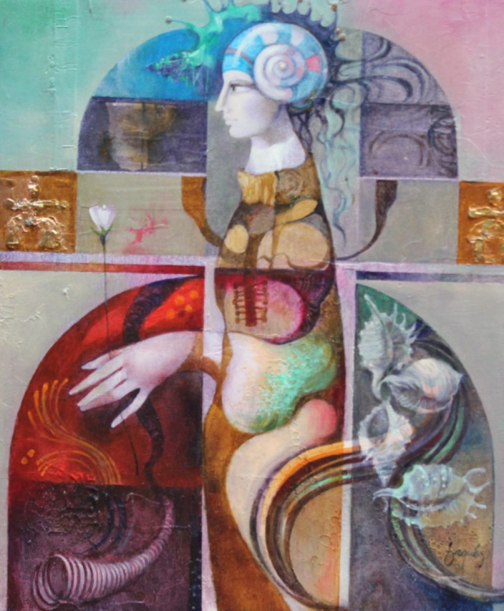 MENINA AMB ELEMENTS MARINS