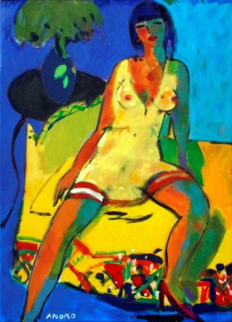 Woman in yellow dress