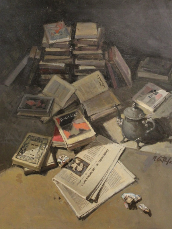 Books and teapot