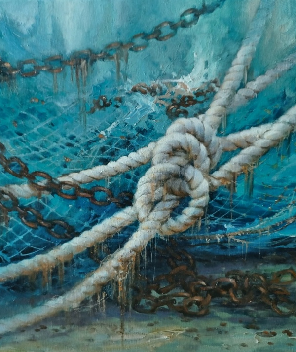 NUDO EN AZUL